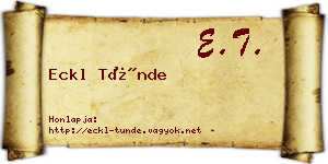 Eckl Tünde névjegykártya